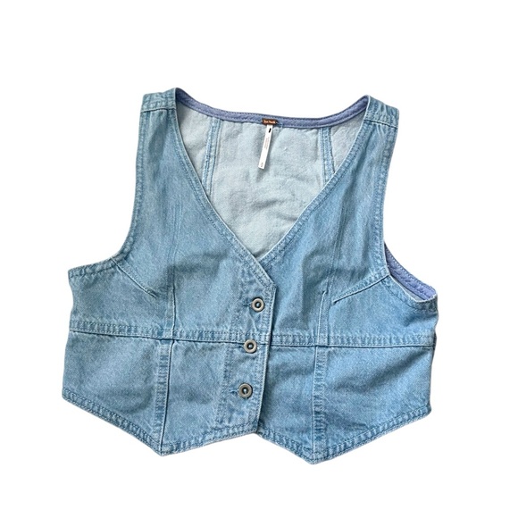 Free People NWOT Denim Vest and Skirt Two Piece - Picture 6 of 9